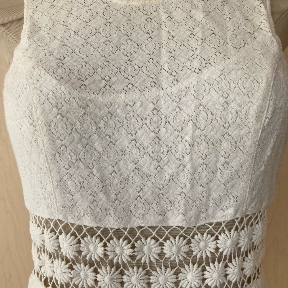 Free People White Daisy Crochet Dress - Picture 3 of 7